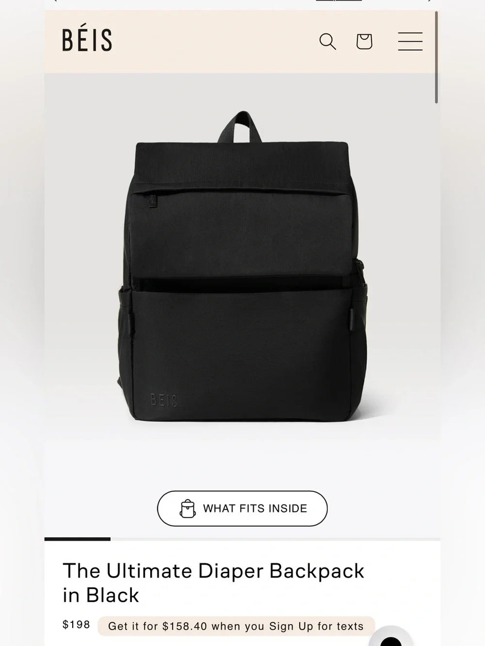 Black Diaper Backpack - Beis